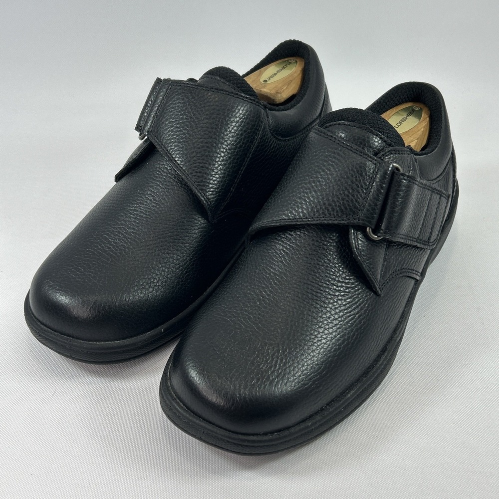 OrthoFeet Broadway 510 Orthopedic Men's Sz 8.5EE Black Leather Comfort Shoes